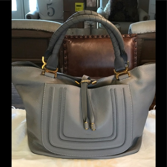 Chloe Handbags - Gorgeous Chloe Marcie New Tote -Gray/Gold